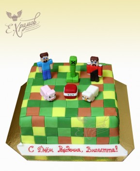 Легкий торт Майнкрафт