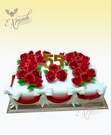 Торт с 55 розами 