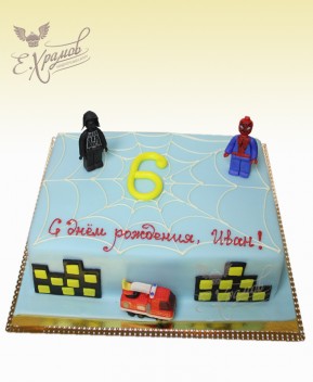 Торт Человек Паук Лего